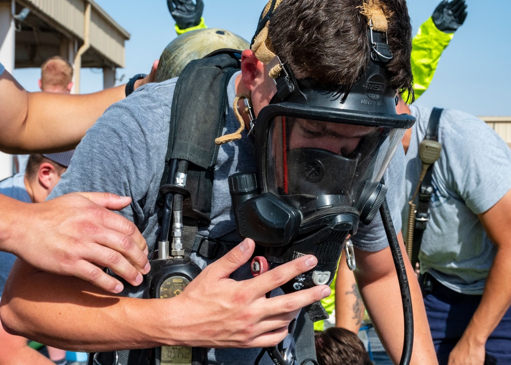 386th AEW Fire Dept. Conducts HazMat Training