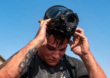 386th AEW Fire Dept. Conducts HazMat Training