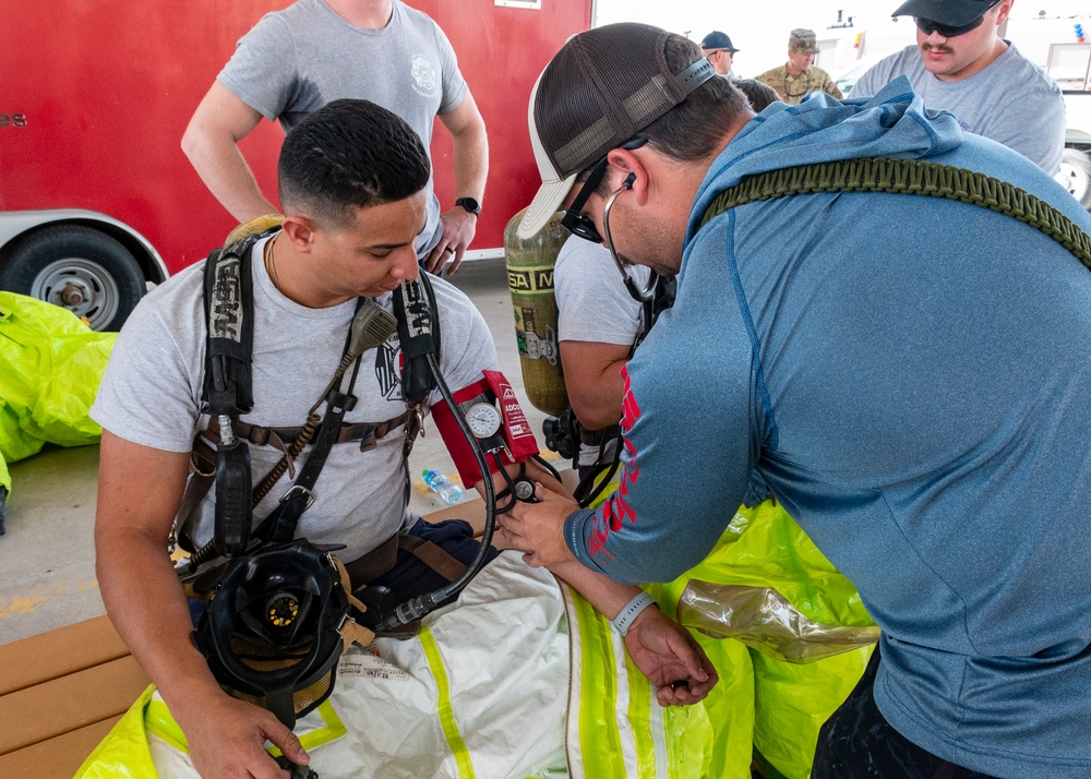 386th AEW Fire Dept. Conducts HazMat Training