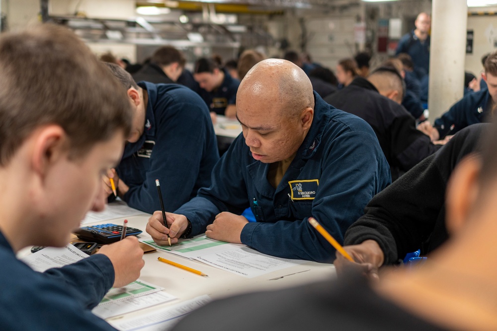 Sailors Take Advancement Exam