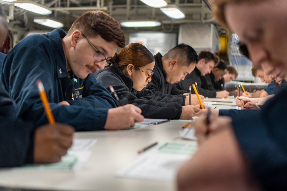 Sailors Take Advancement Exam