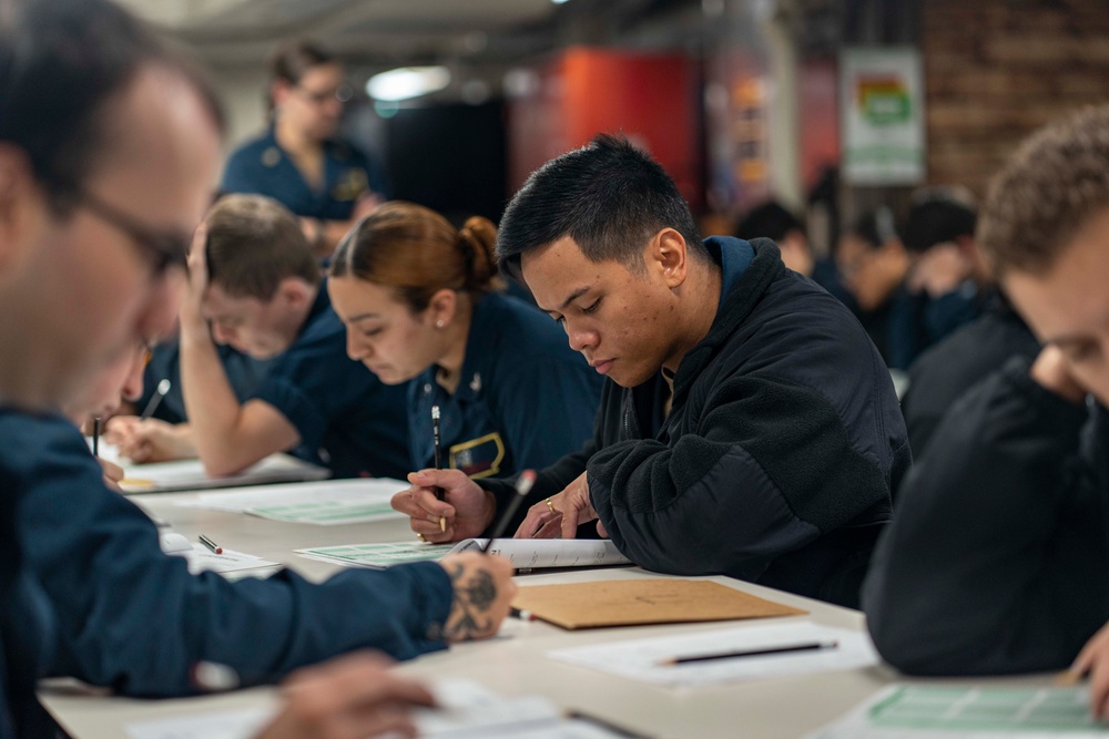 Sailors Take Advancement Exam