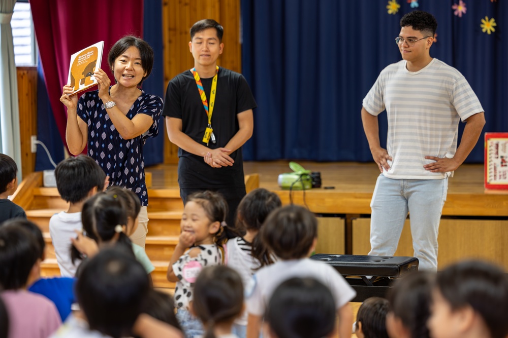 Head, shoulders, knees and toes: U.S. Marines from Marine Corps Air Station Iwakuni visit local preschools