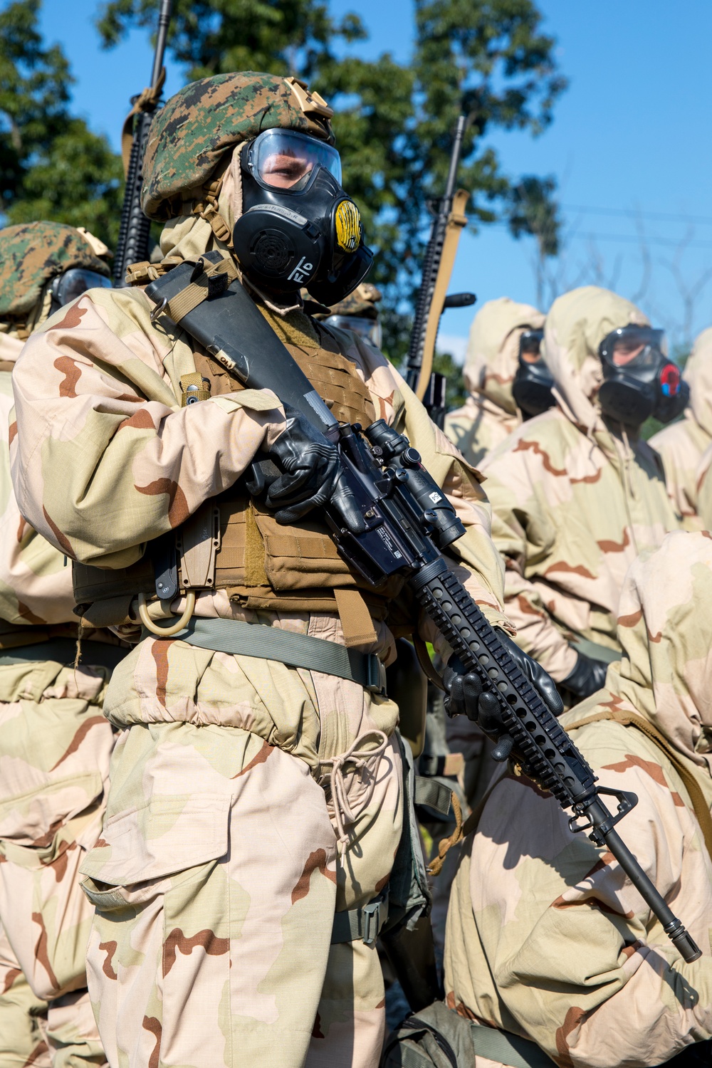 U.S. Marines and ROK Marines Exchange CBRN Response Tactics