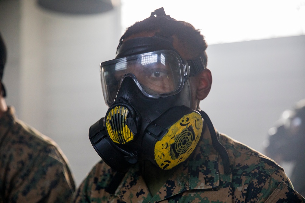 U.S. Marines and ROK Marines Participate in Gas Chamber