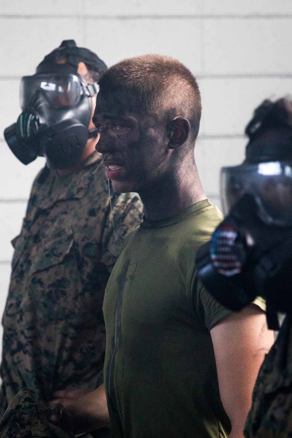 U.S. Marines and ROK Marines Participate in Gas Chamber