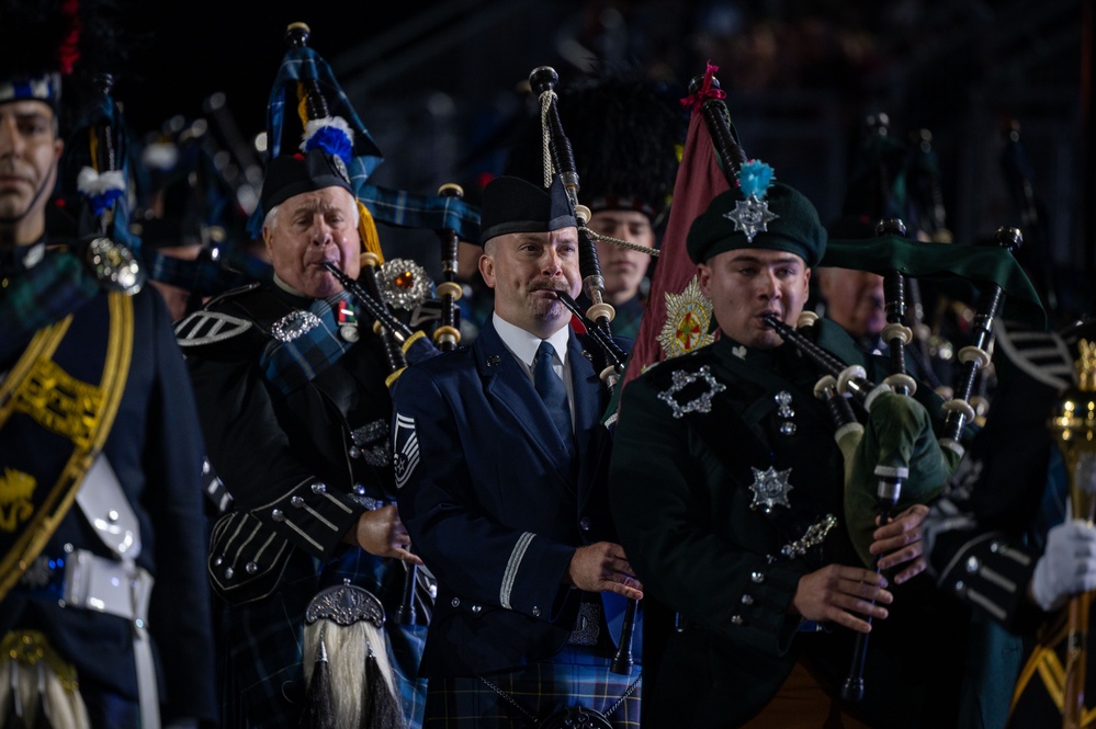 The U.S. Air Force Band performs at Royal Edinburgh Military Tattoo