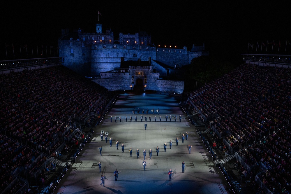 The U.S. Air Force Band performs at Royal Edinburgh Military Tattoo