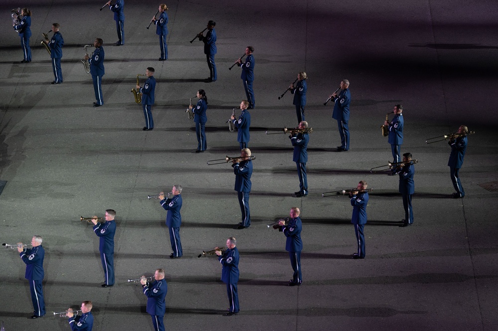 The U.S. Air Force Band performs at Royal Edinburgh Military Tattoo