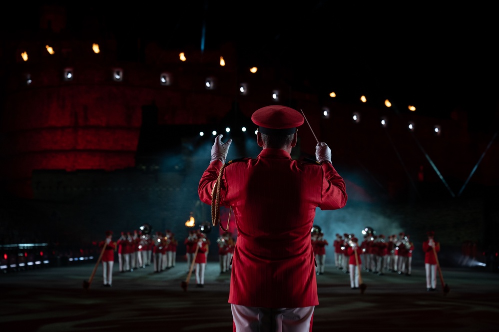 The U.S. Air Force Band performs at Royal Edinburgh Military Tattoo