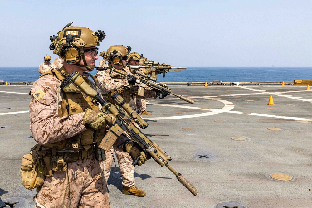 U.S. Marines with the 26th MEU(SOC) Execute Live-Fire Training Aboard USS Carter Hall