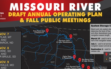 Now Available: Draft Missouri River Operating Plan; Possible Fort Peck test flow; Fall public meeting schedule