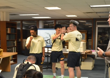 Chief Petty Officer selectees from PCU John F. Kennedy (CVN 79) participate in history program provided by the Hampton Roads Naval Museum