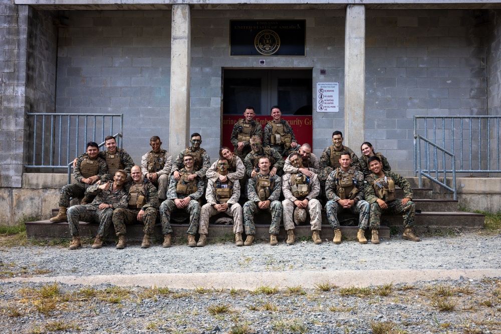 U.S. Marines with The Basic School take a group photo