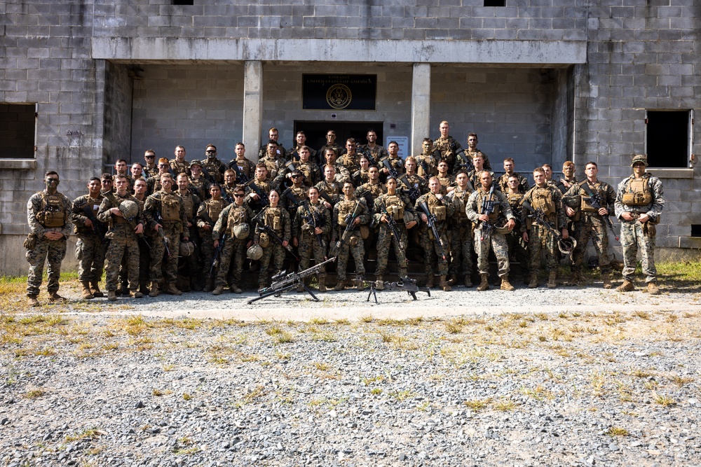 U.S. Marines with The Basic School take a group photo