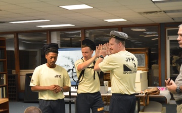 Chief Petty Officer selectees from PCU John F. Kennedy (CVN 79) participate in history program provided by the Hampton Roads Naval Museum