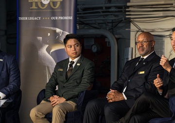 The American Battle Monuments Commission holds a centennial documentary screening at the USS Midway Museum