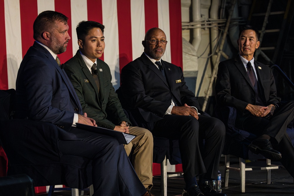 The American Battle Monuments Commission holds a centennial documentary screening at the USS Midway Museum