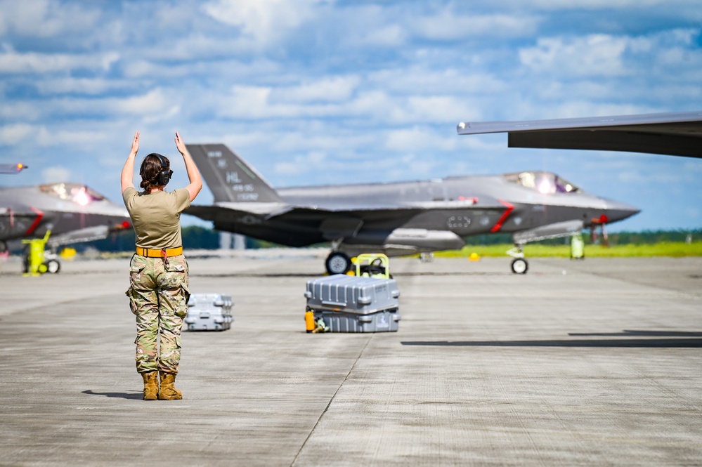 F-35 Lightning IIs and F-15C Eagles arrive at Air Dominance Center for WIlliam Tell 2023