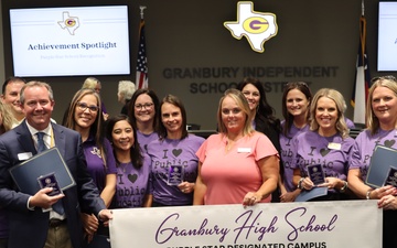 NAS JRB Fort Worth School Liaison Recognized for Assistance in Achieving Purple Star Designation for Granbury ISD Schools
