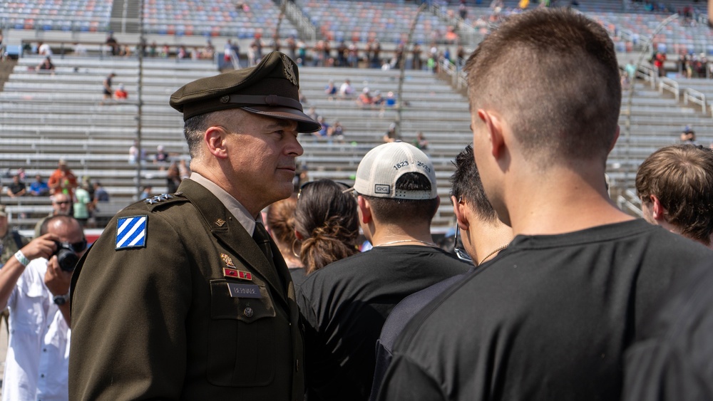 US Army soldiers Interact with the public during a Meet Your Army Event