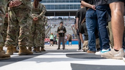 US Army soldiers Interact with the public during a Meet Your Army Event