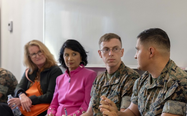 Marine Corps University Board of Visitor members visit the Camp Pendleton SNCO Academy