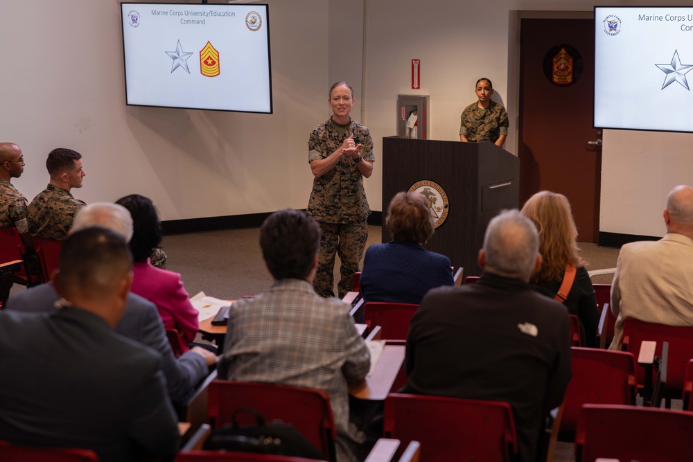 Marine Corps University Board of Visitor members visit the Camp Pendleton SNCO Academy