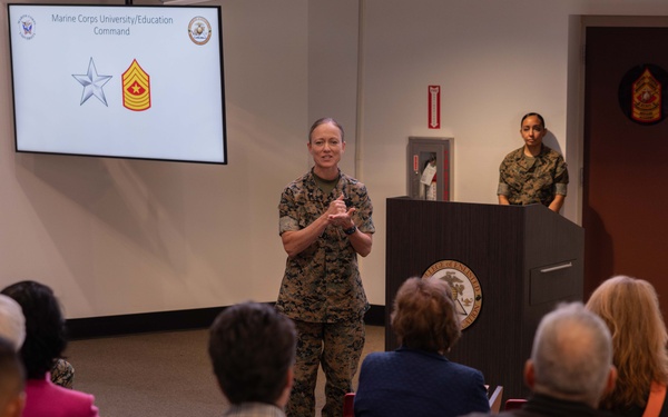 Marine Corps University Board of Visitor members visit the Camp Pendleton SNCO Academy