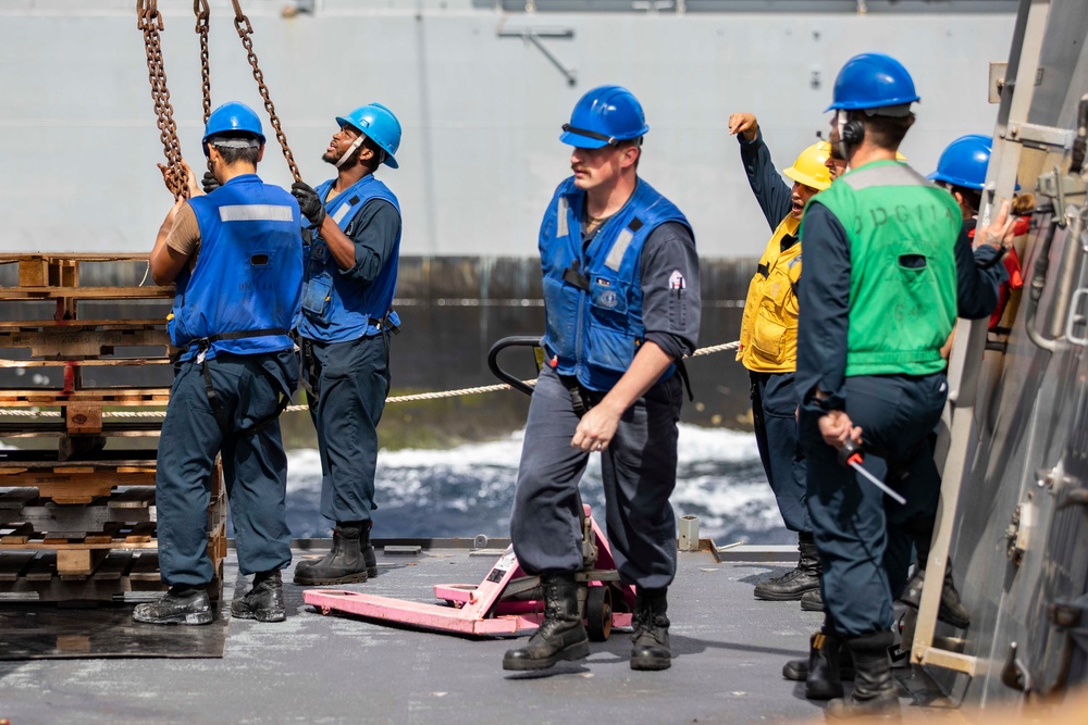 USS Ralph Johnson conducts RAS