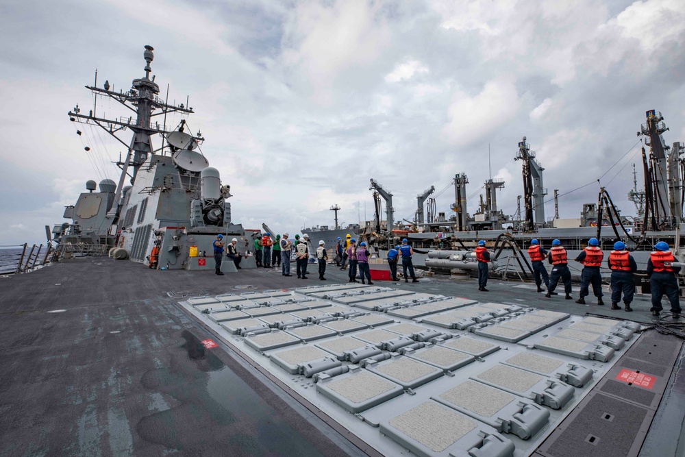 USS Ralph Johnson conducts RAS