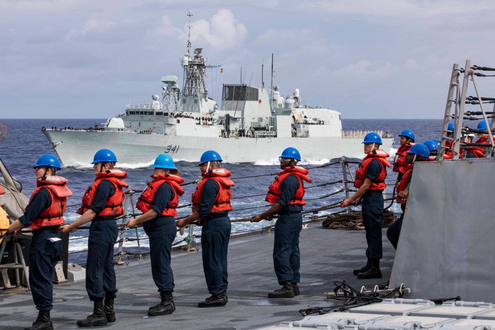 USS Ralph Johnson conducts RAS