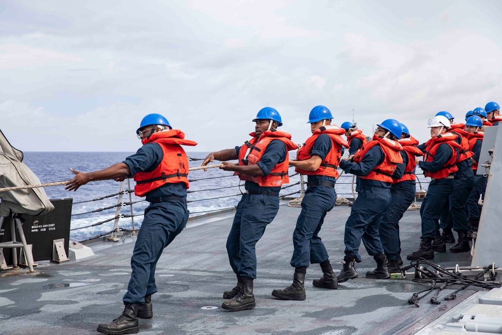 USS Ralph Johnson conducts RAS