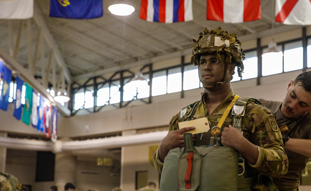 82nd Airborne Division Paratroopers conduct night jump during JRTC