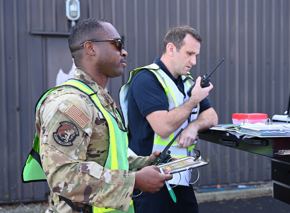 100th ARW firefighters, defenders work together on natural disaster mass care exercise