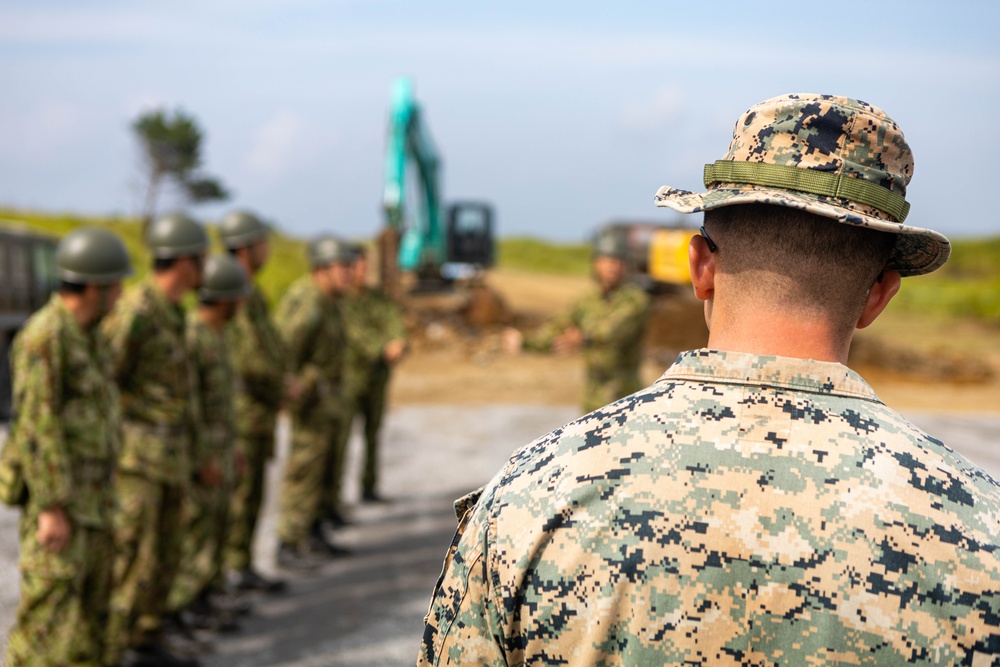 Planning for Success - Japan Ground Self-Defense Force, U.S. Marines, and Sailors prepare Kirishima Training Area for airfield damage repair training