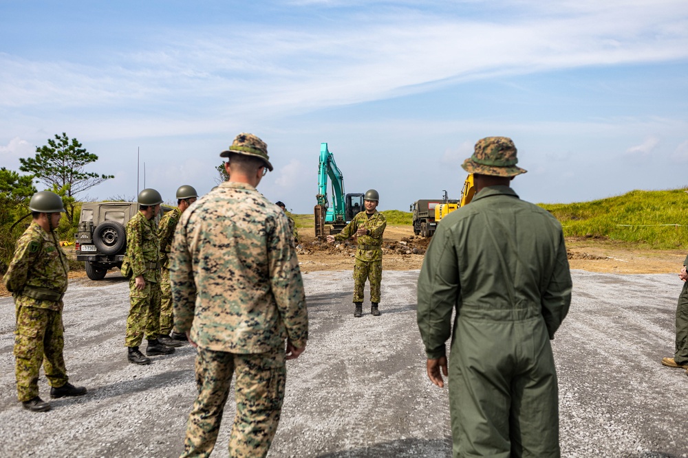 Planning for Success - Japan Ground Self-Defense Force, U.S. Marines, and Sailors prepare Kirishima Training Area for airfield damage repair training