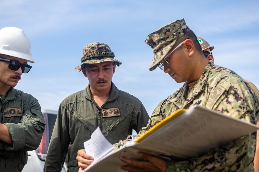 Planning for Success - Japan Ground Self-Defense Force, U.S. Marines, and Sailors prepare Kirishima Training Area for airfield damage repair training