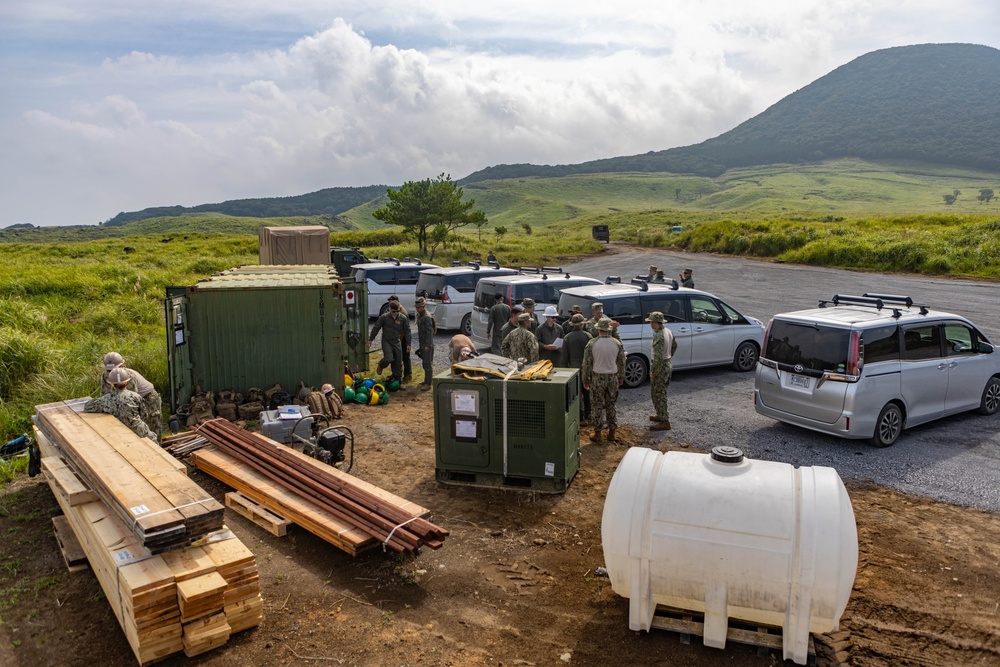 Planning for Success - Japan Ground Self-Defense Force, U.S. Marines, and Sailors prepare Kirishima Training Area for airfield damage repair training