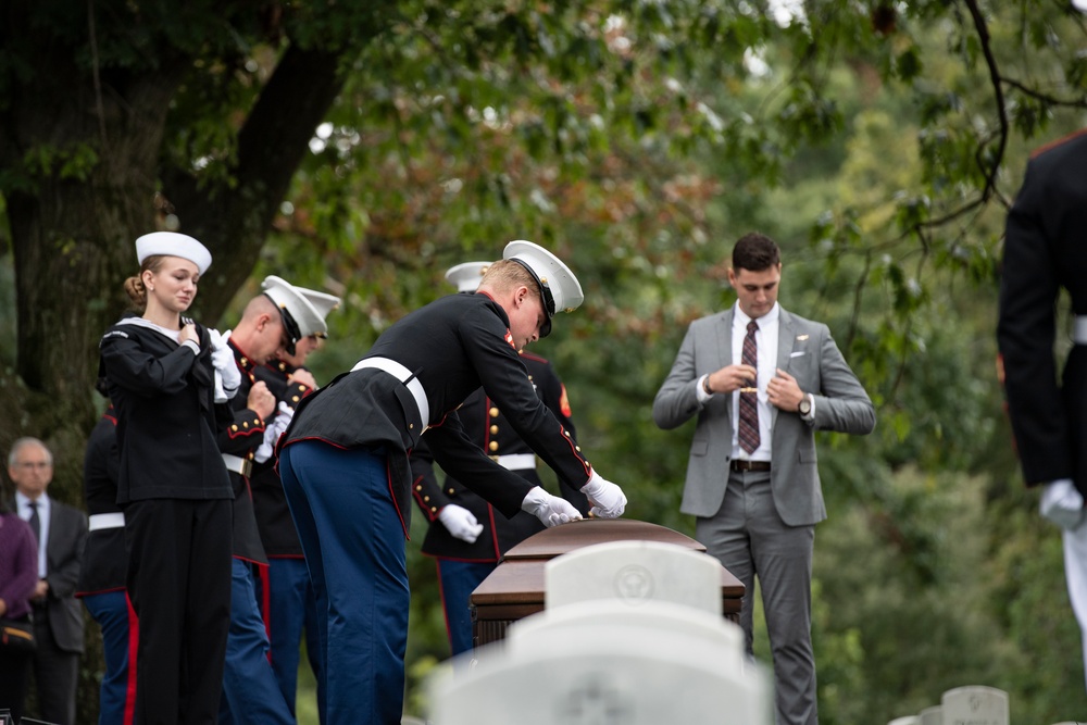 Military Funeral Honors are Conducted for U.S. Marine Corps Cpl. Spencer Collart in Section 52