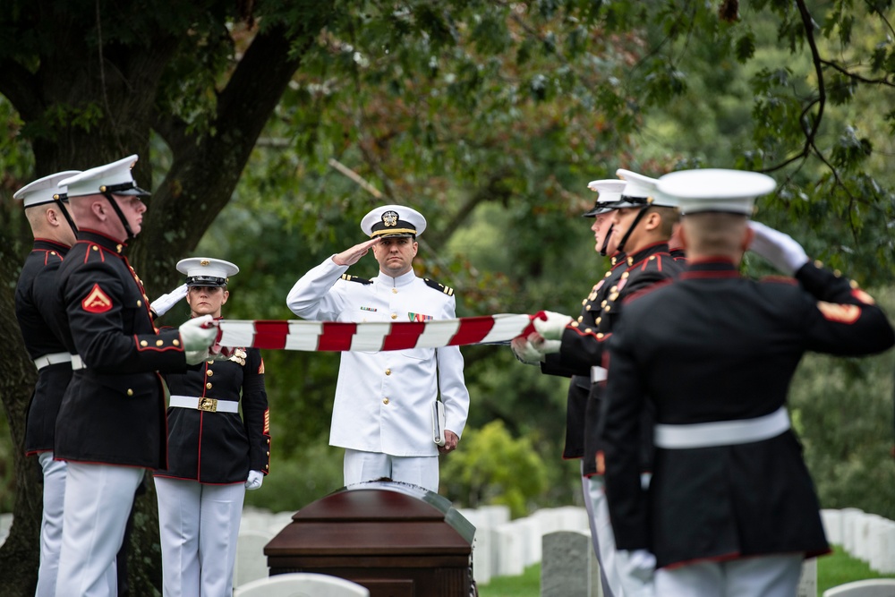 Military Funeral Honors are Conducted for U.S. Marine Corps Cpl. Spencer Collart in Section 52