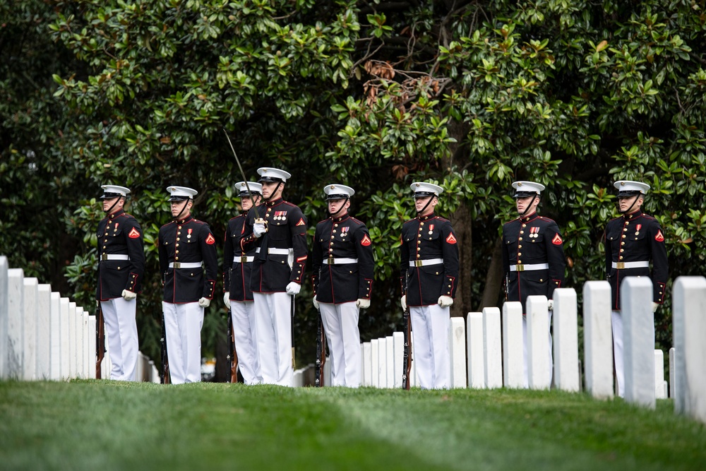 Military Funeral Honors are Conducted for U.S. Marine Corps Cpl. Spencer Collart in Section 52