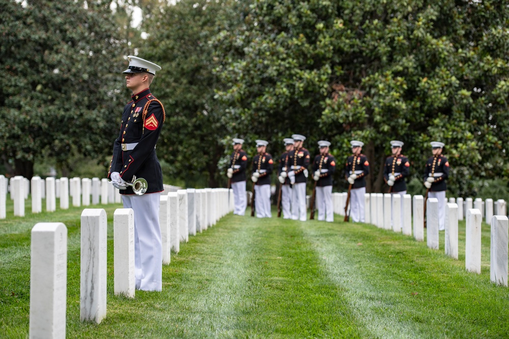 Military Funeral Honors are Conducted for U.S. Marine Corps Cpl. Spencer Collart in Section 52