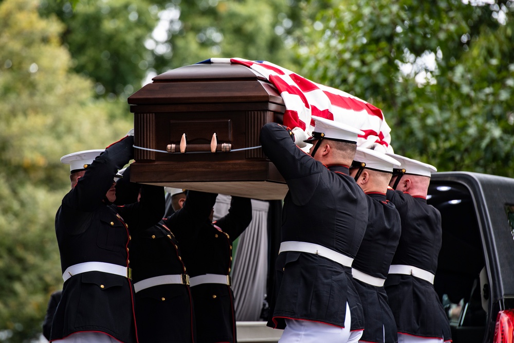 Military Funeral Honors are Conducted for U.S. Marine Corps Cpl. Spencer Collart in Section 52