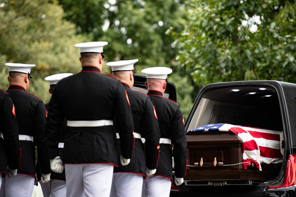 Military Funeral Honors are Conducted for U.S. Marine Corps Cpl. Spencer Collart in Section 52