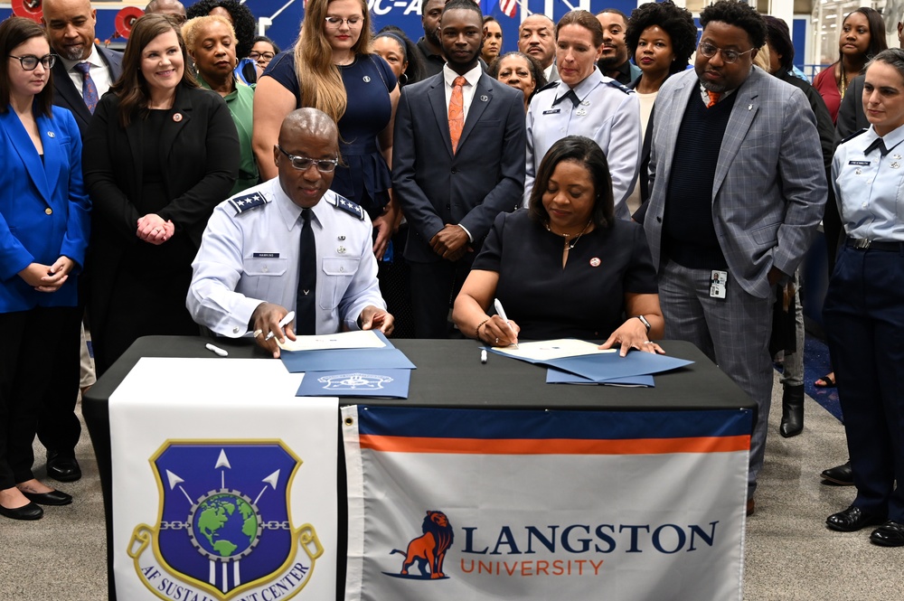 Air Force Sustainment Center and Langston University sign Educational Agreement focusing on STEM and non-STEM related fields