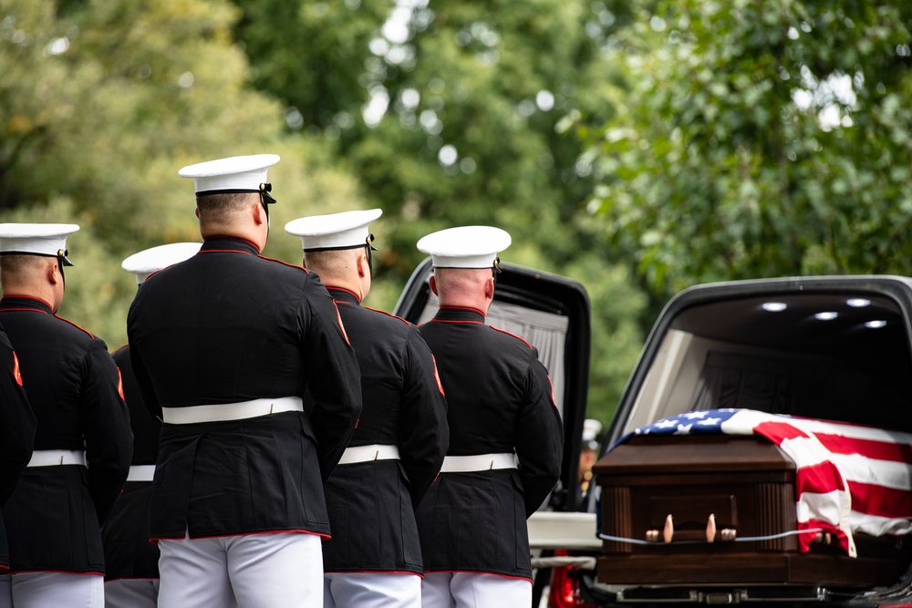 Military Funeral Honors are Conducted for U.S. Marine Corps Cpl. Spencer Collart in Section 52