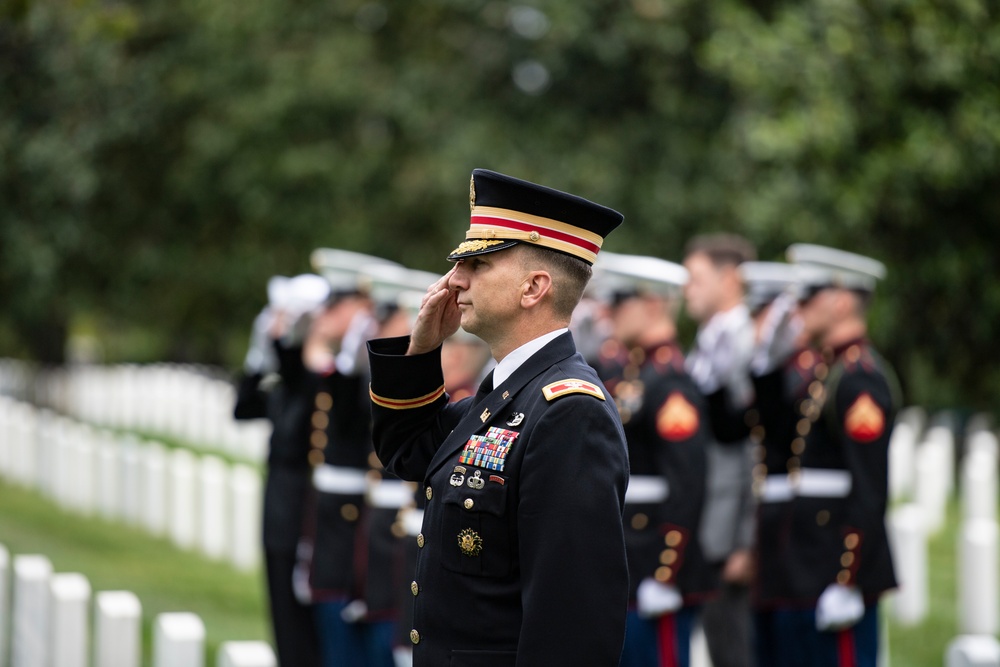 Military Funeral Honors are Conducted for U.S. Marine Corps Cpl. Spencer Collart in Section 52