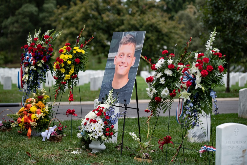 Military Funeral Honors are Conducted for U.S. Marine Corps Cpl. Spencer Collart in Section 52