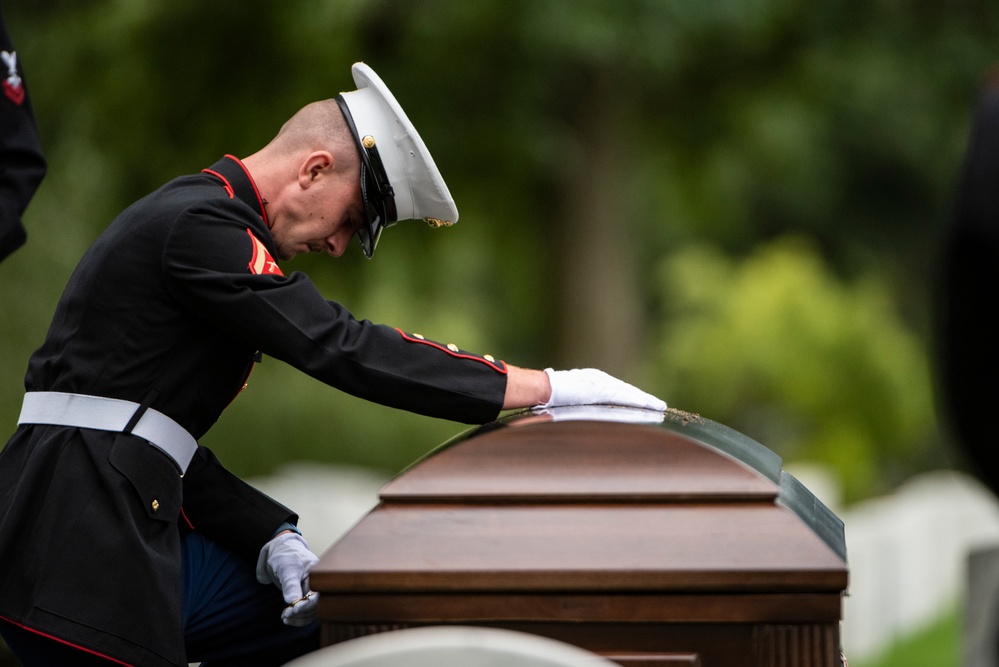 Military Funeral Honors are Conducted for U.S. Marine Corps Cpl. Spencer Collart in Section 52